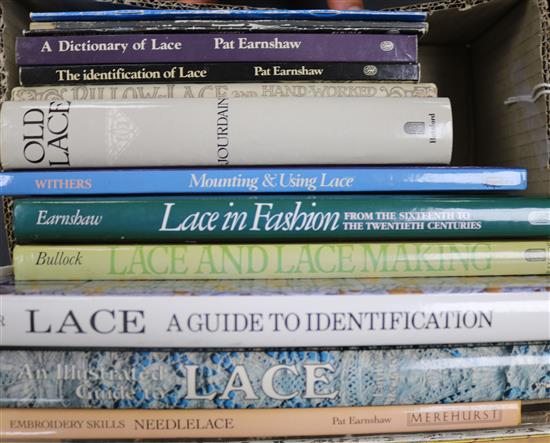 Collection of books on Identification of lace by Pat Earnshaw and others
